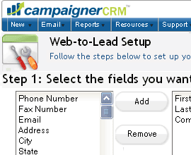 Web to lead form capture